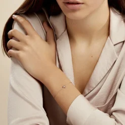 Bracelet Tallulah Argent Rose Pierre De Synthese