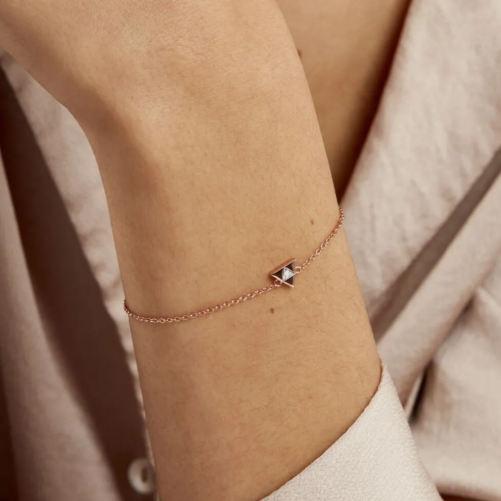 Bracelet Tallulah Argent Rose Pierre De Synthese