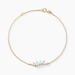 Bracelet Tiara Or Jaune Topaze Oxyde De Zirconium