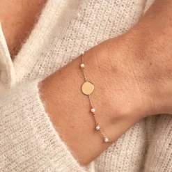 Bracelet Tiny Pearls Or Jaune Perle De Culture