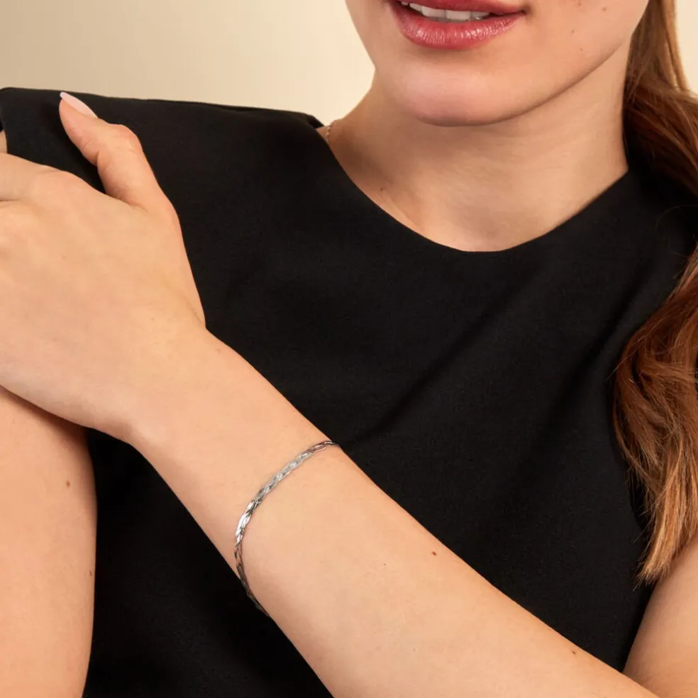 Bracelet Tissia Argent Blanc