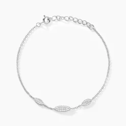 Bracelet Tiwa Argent Blanc Oxyde De Zirconium
