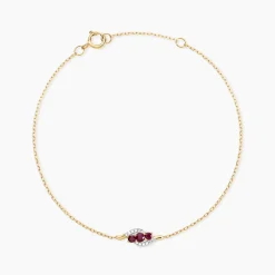 Bracelet Trinitie Or Jaune Rubis Diamant