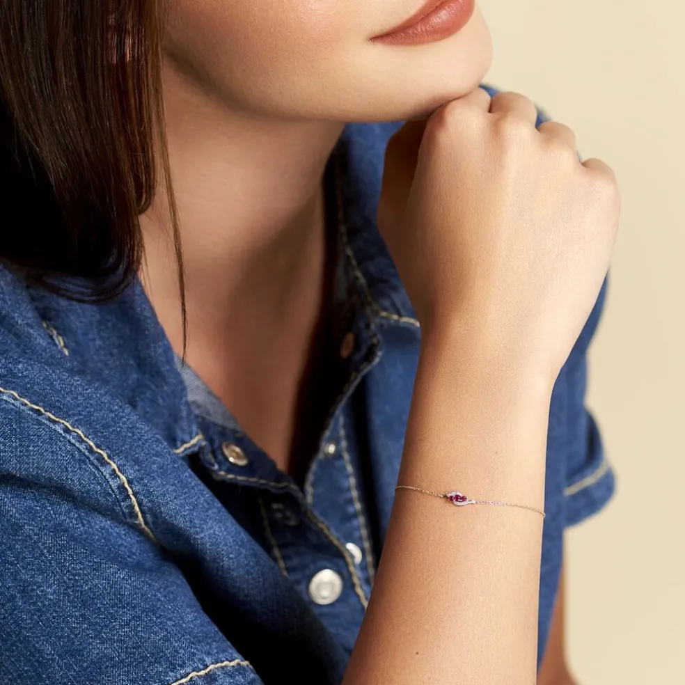 Bracelet Trinitie Or Jaune Rubis Diamant