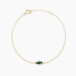 Bracelet Trinitie Or Jaune Emeraude Diamant