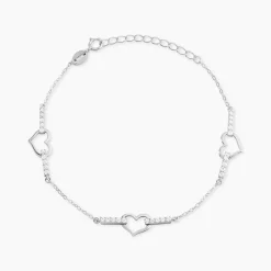 Bracelet Triple Argent Blanc Oxyde De Zirconium
