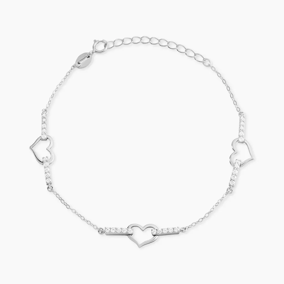 Bracelet Triple Argent Blanc Oxyde De Zirconium