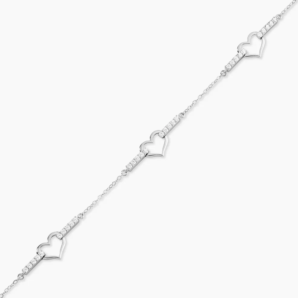 Bracelet Triple Argent Blanc Oxyde De Zirconium