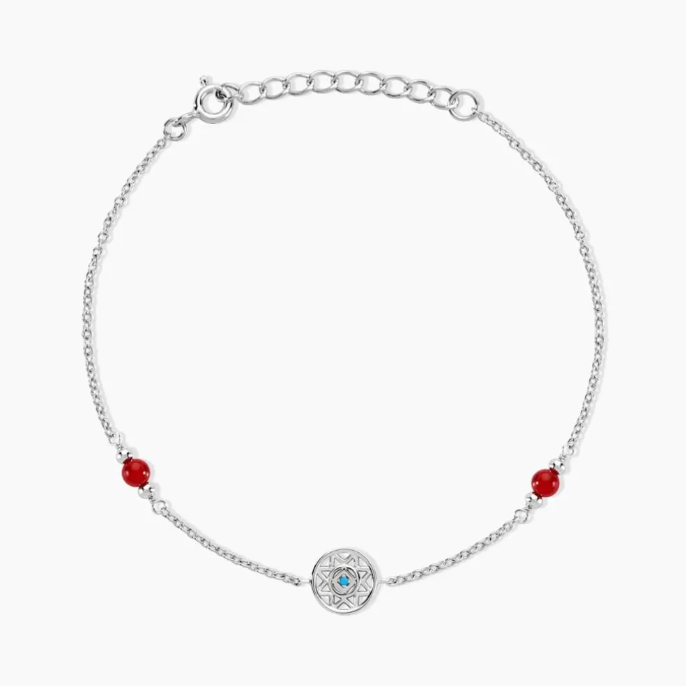 Bracelet Umah Argent Blanc Corail Oxyde De Zirconium