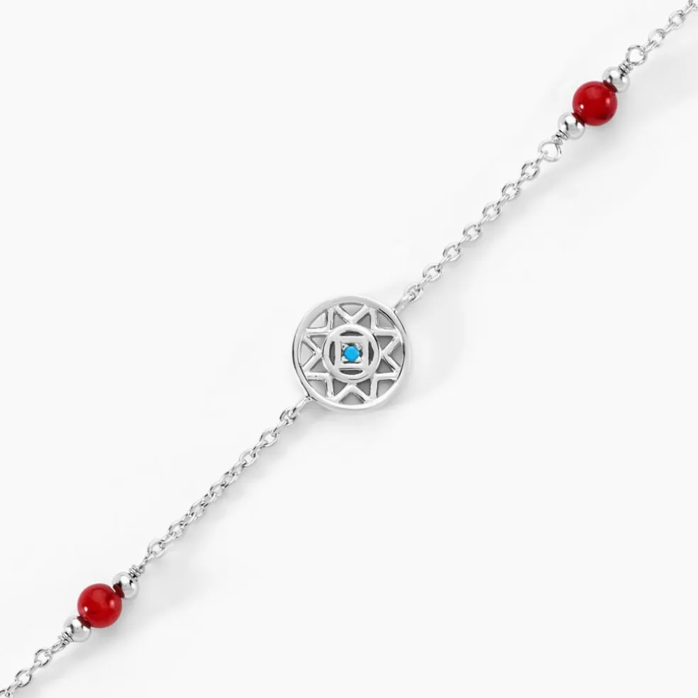 Bracelet Umah Argent Blanc Corail Oxyde De Zirconium