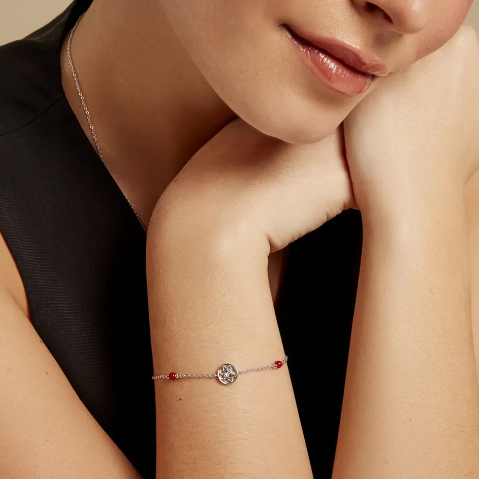 Bracelet Umah Argent Blanc Corail Oxyde De Zirconium