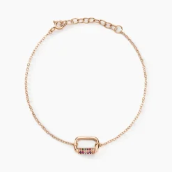 Bracelet Urban Call Argent Rose Pierre De Synthese Oxyde De Zirconium