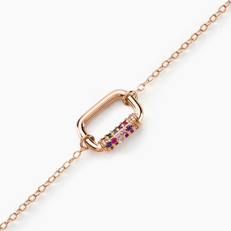 Bracelet Urban Call Argent Rose Pierre De Synthese Oxyde De Zirconium