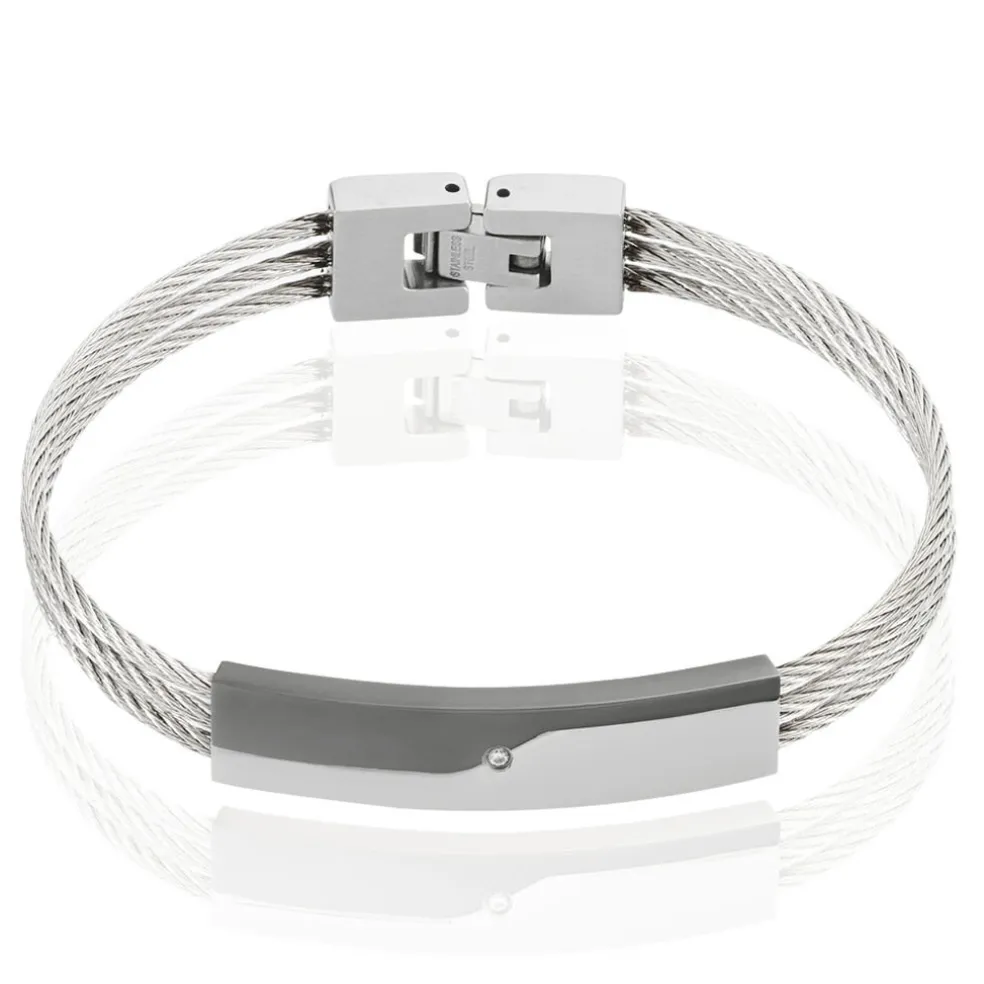 Bracelet Valentin Acier Bicolore Oxyde De Zirconium