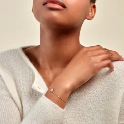 Bracelet Vintage Love Plaqué Or Jaune Aventurine