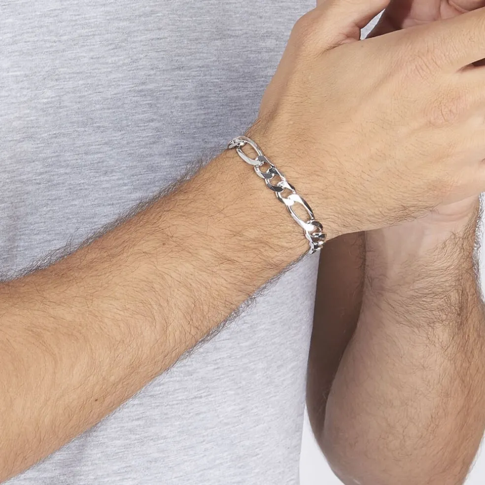 Bracelet Vivian Maille Alternee 1/3 Argent Blanc