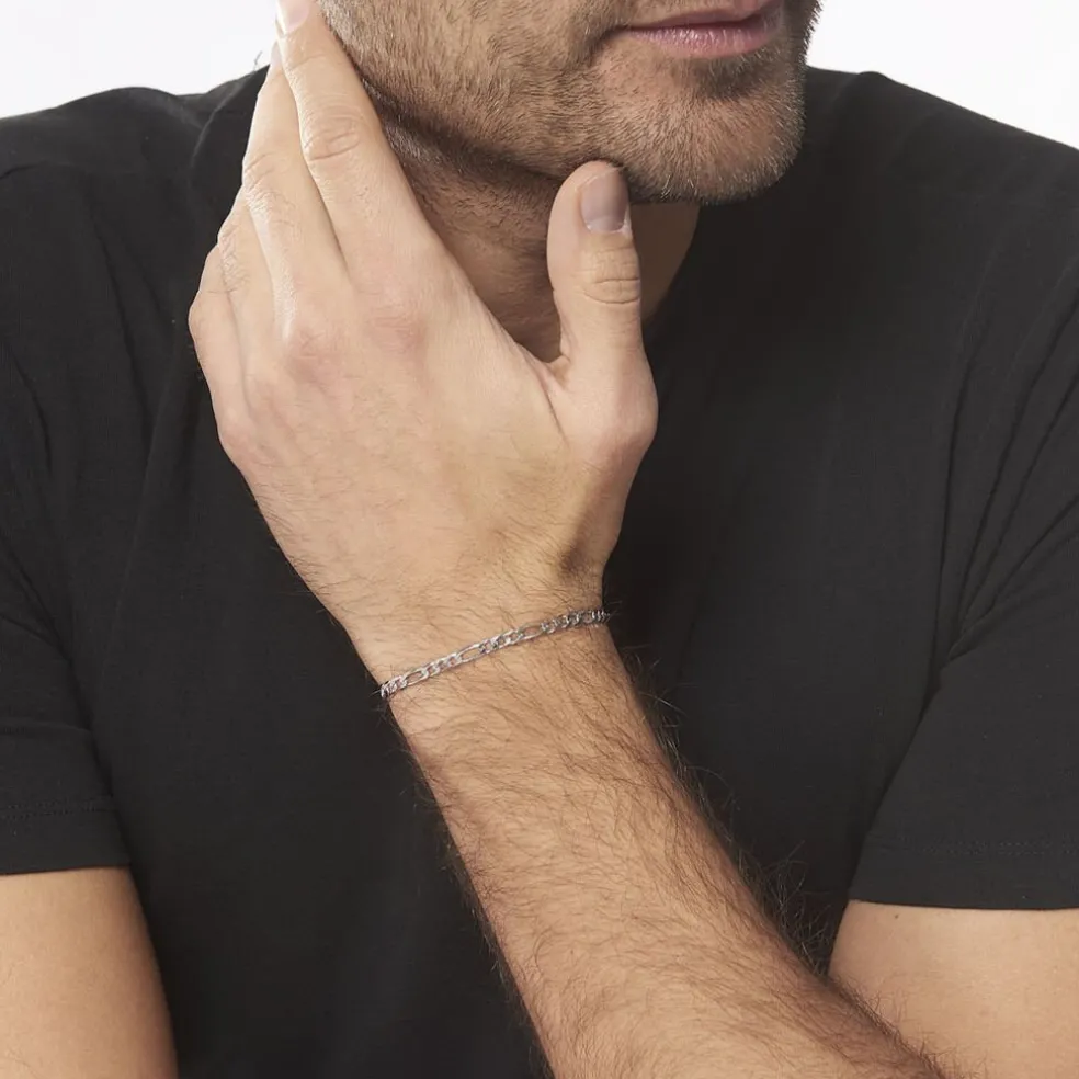 Bracelet Vivian Maille Alternee 1/3 Argent Blanc