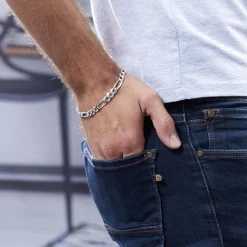 Bracelet Vivian Maille Alternee 1/3 Argent Blanc