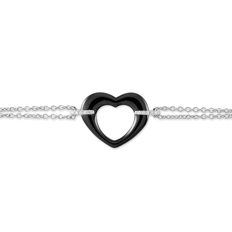 Bracelet Vivianne Argent Blanc Oxyde De Zirconium Et Céramique