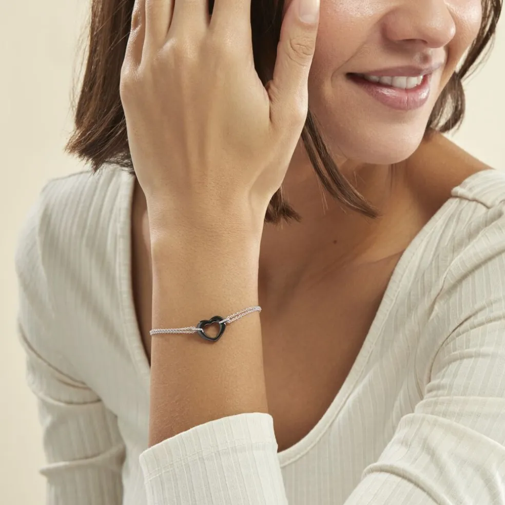 Bracelet Vivianne Argent Blanc Oxyde De Zirconium Et Céramique