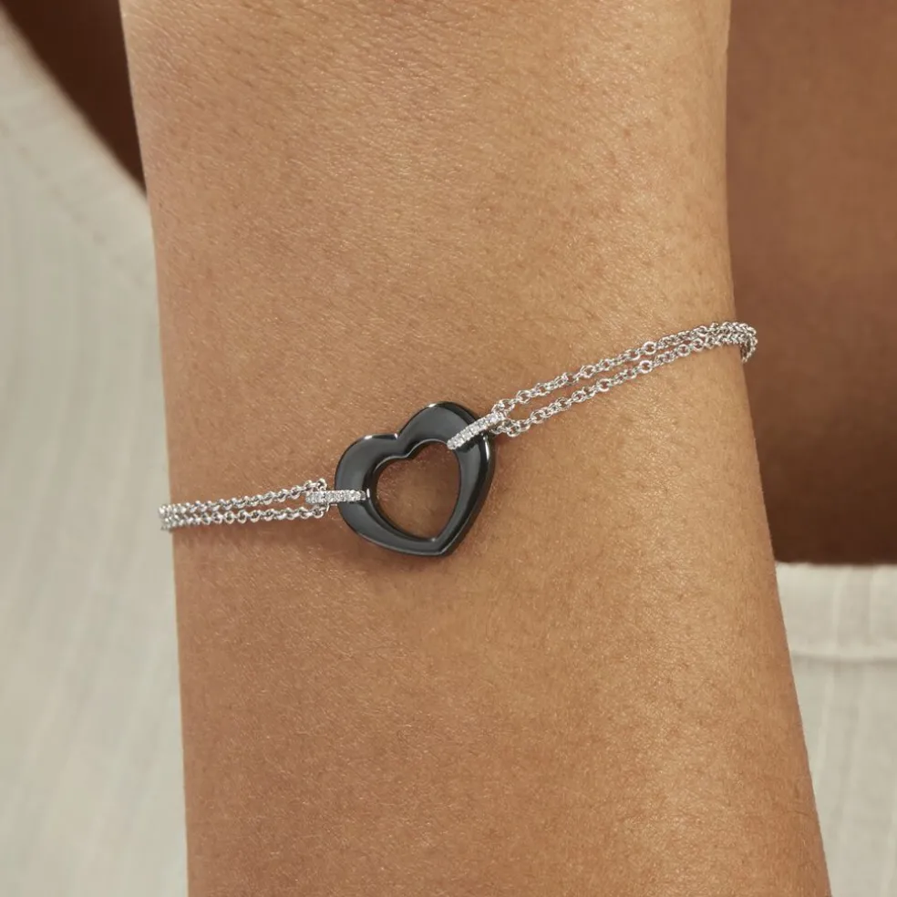 Bracelet Vivianne Argent Blanc Oxyde De Zirconium Et Céramique