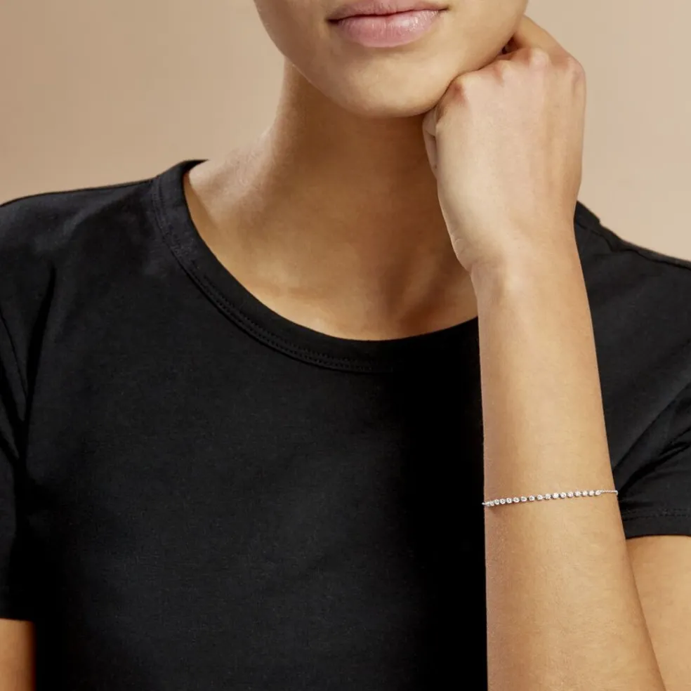 Bracelet Whitney Argent Blanc Oxyde De Zirconium