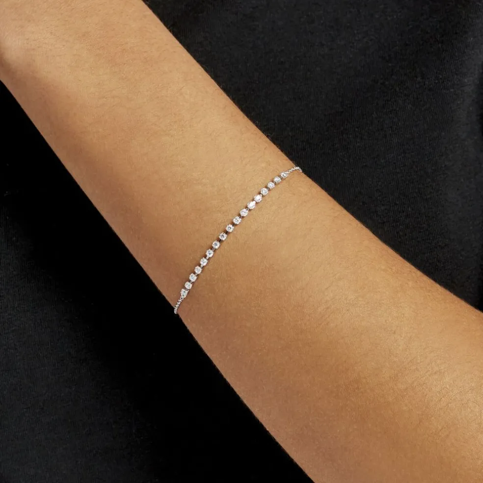 Bracelet Whitney Argent Blanc Oxyde De Zirconium