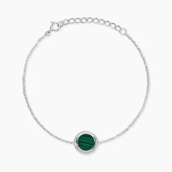 Bracelet Zea Argent Blanc Malachite