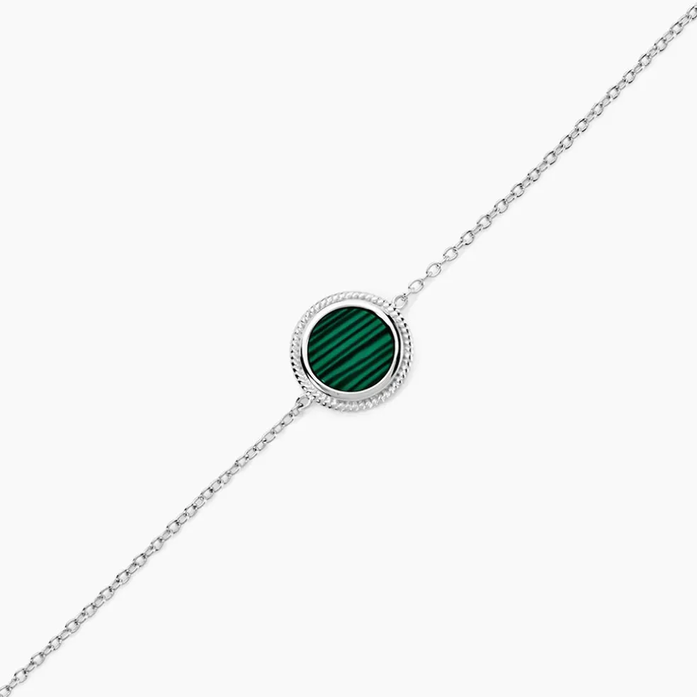 Bracelet Zea Argent Blanc Malachite