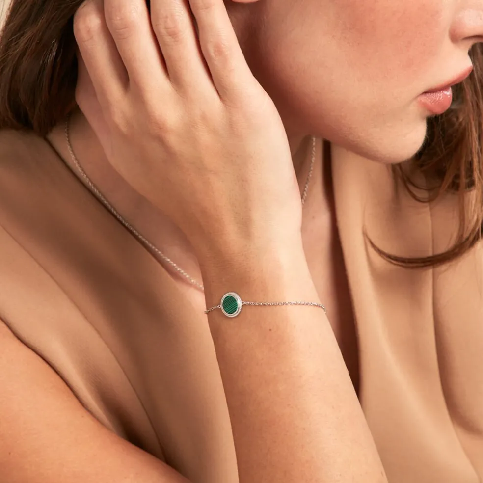 Bracelet Zea Argent Blanc Malachite