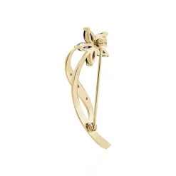 Broche Maxanceae Plaqué Or Jaune Oxyde De Zirconium