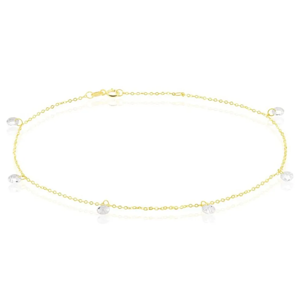 Chaine De Cheville Or Jaune Leucitica Oxydes De Zirconium