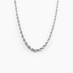 Chaine Jerry Maille Corde Or Blanc