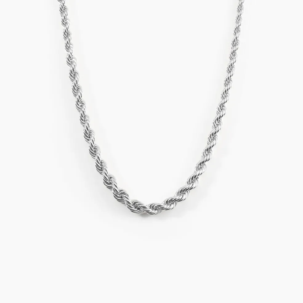 Chaine Jerry Maille Corde Or Blanc