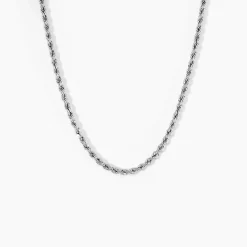 Chaine Jerry Maille Corde Or Blanc