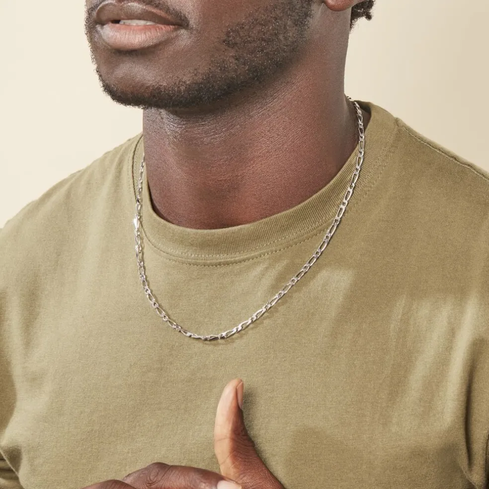 Chaîne Anilo Maille Alternée Argent Blanc