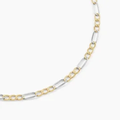 Chaîne Cameo Maille Alternee 1/3 Or Bicolore