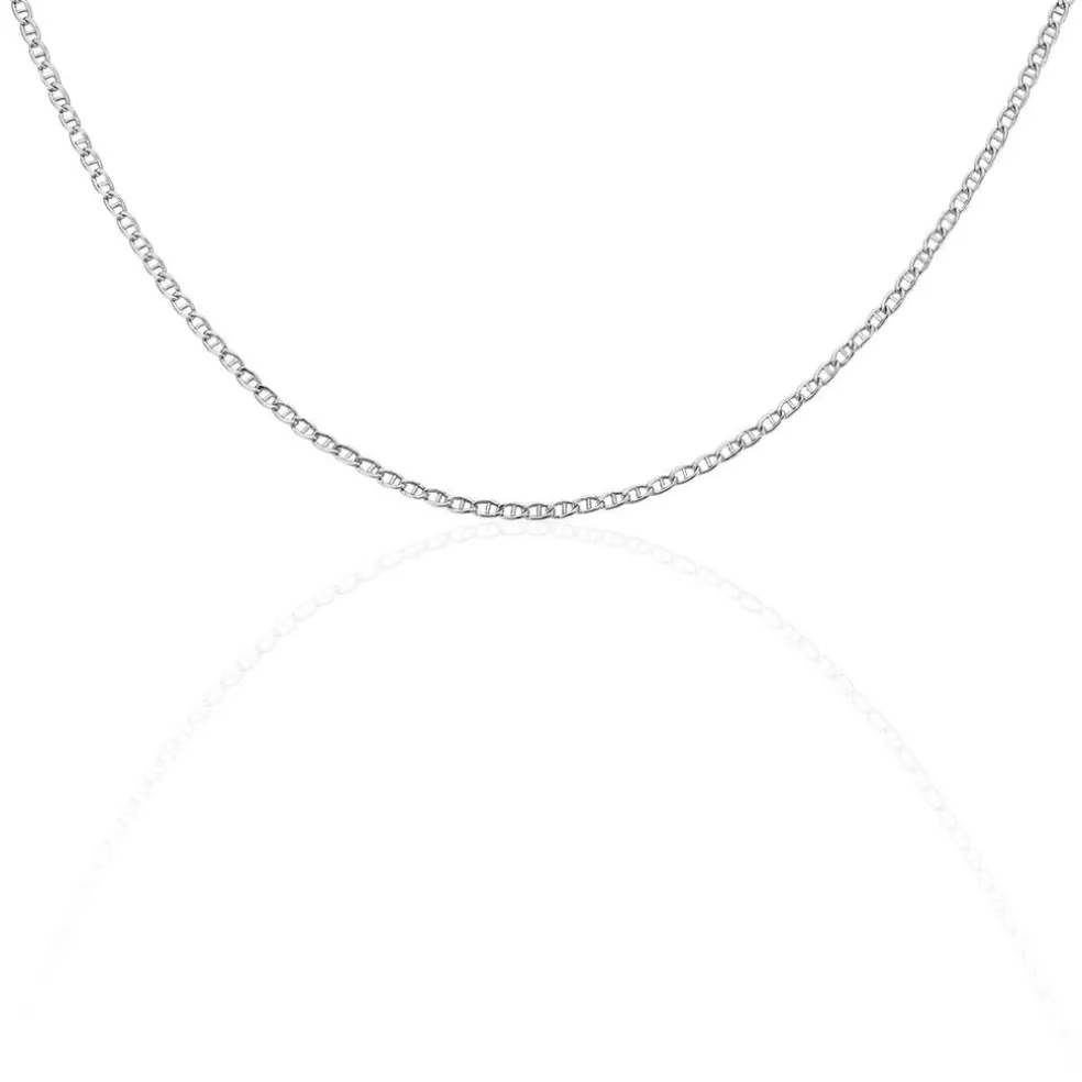 Chaîne Capucin Or Blanc Maille Marine Plate