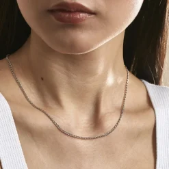 Chaîne Capucin Or Blanc Maille Marine Plate