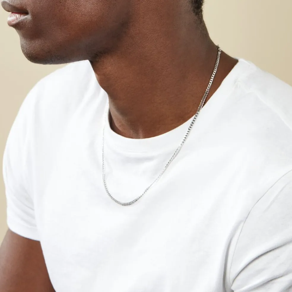 Chaîne Casper Maille Gourmette Argent Blanc