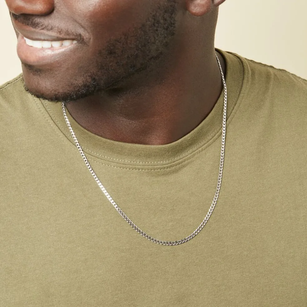 Chaîne Casper Maille Gourmette Argent Blanc