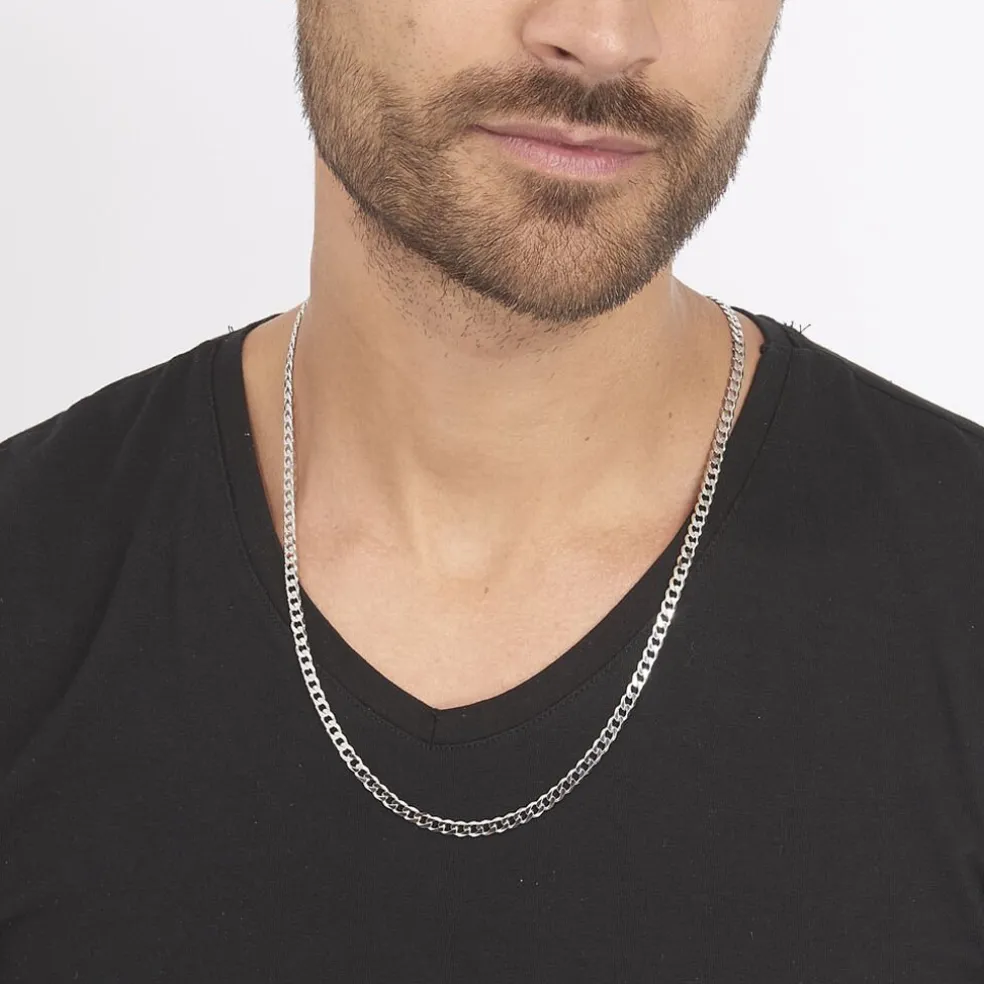 Chaîne Casper Maille Gourmette Argent Blanc