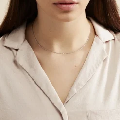 Chaîne Claudine Maille Forçat Argent Blanc