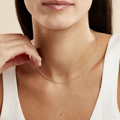 Chaîne Claudine Maille Forçat Argent Blanc