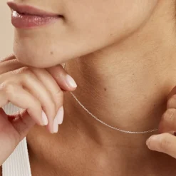 Chaîne Claudine Maille Forçat Argent Blanc