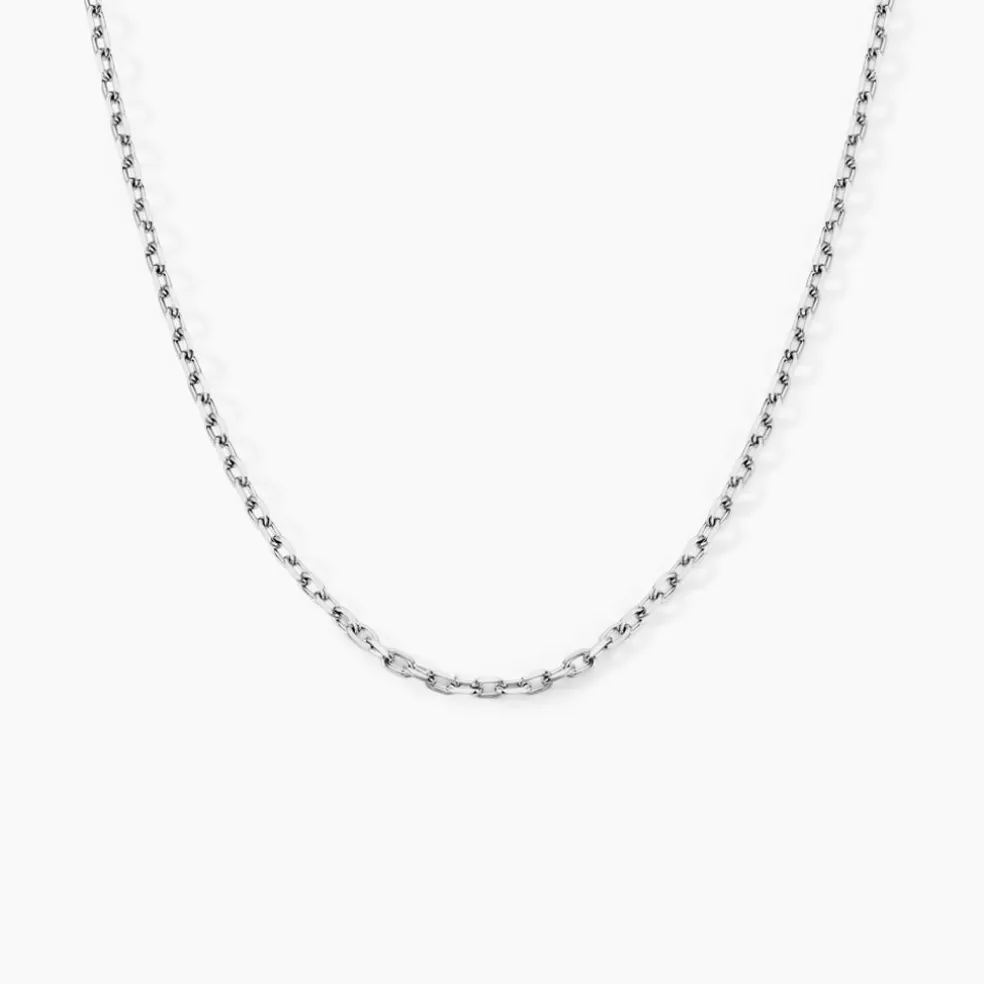 Chaîne Claudine Maille Forçat Argent Blanc