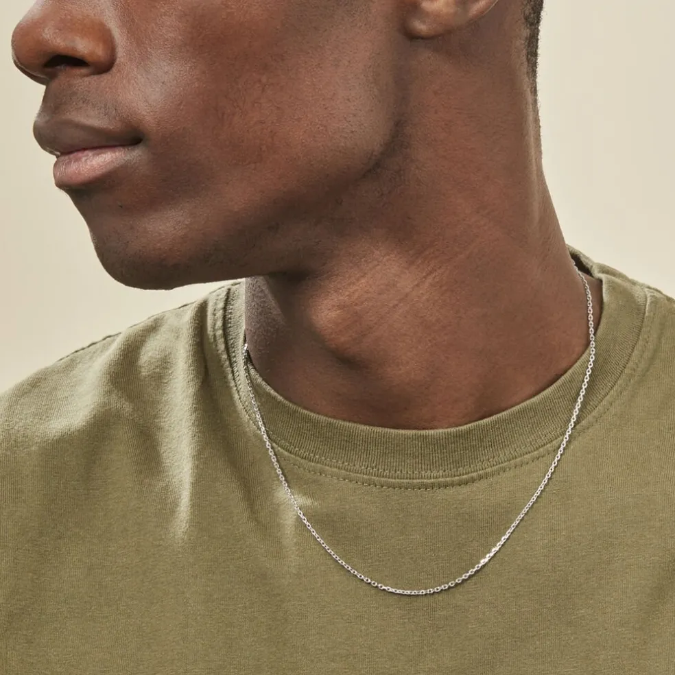 Chaîne Claudine Maille Forçat Argent Blanc