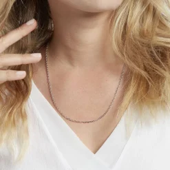 Chaîne Claudine Maille Forçat Argent Blanc