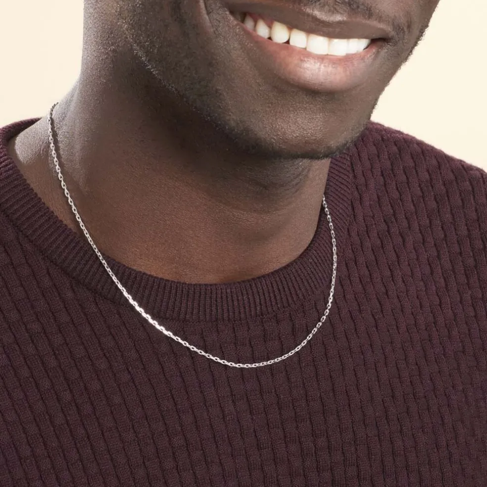 Chaîne Claudine Maille Forçat Argent Blanc