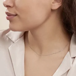Chaîne Claudine Maille Forçat Argent Blanc